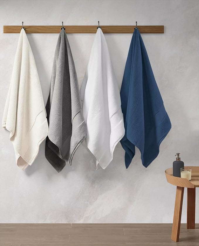 Delara 100% Organic Cotton Towels 650 GSM Plush Feather Touch Quick Dry Bath - Image 5