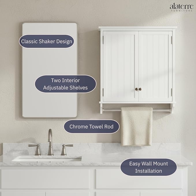 Dover 27” x 29” Wall Mounted Bathroom Storage Cabinet - Image 3