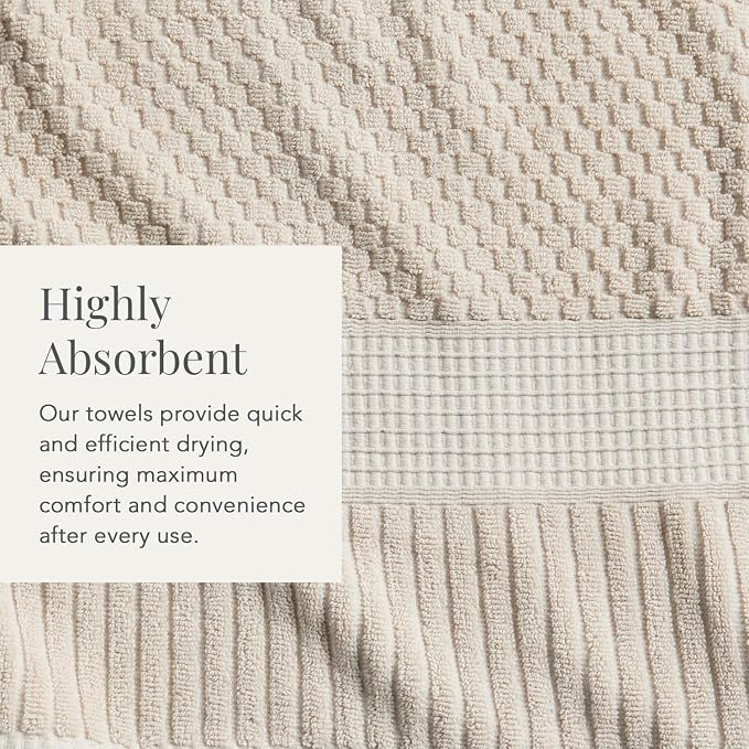 NY Loft 100% Cotton Bath Towel 4 Pack | Super Soft & Absorbent Quick-Dry Bath - Image 7