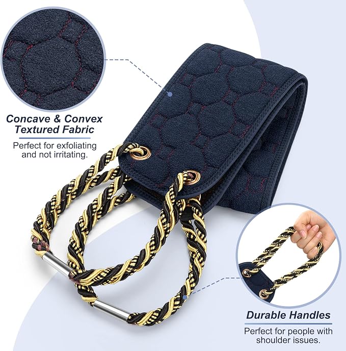 Exfoliating Back Scrubber with Handles, 38.5 Inch Double-Sided Back Exfoliator - Image 5