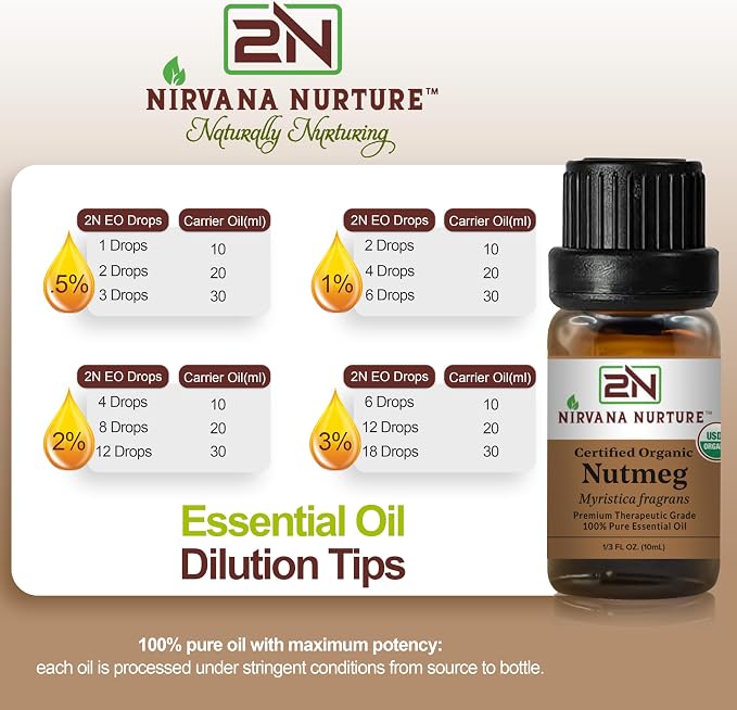 Nutmeg Essential Oil USDA Certified Organic, 100% Pure Natural Premium Grade - Image 7