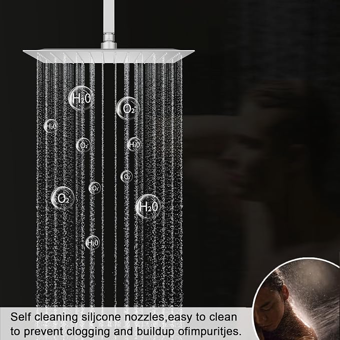 Shower System Brushed Nickel Shower Faucet Set, Digital Tempreature Display - Image 3