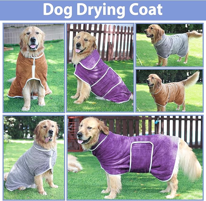 Dog Bathrobe Towel Dog Drying Coat - Image 6