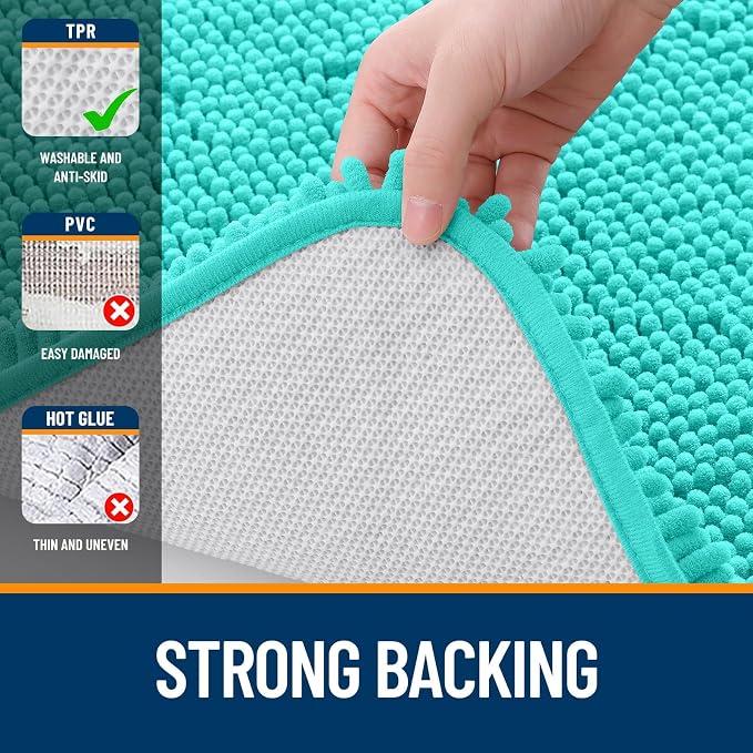 OLANLY Bathroom Rugs Sets 2 Piece, Soft Absorbent Chenille Bath Mats and - Image 5