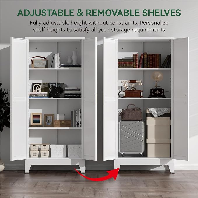 61" Tall Metal Kitchen Pantry Storage Cabinet - Image 7
