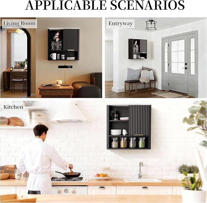 24” Bathroom Wall Cabinet, Modern Wood Medicine Cabinet - Image 4