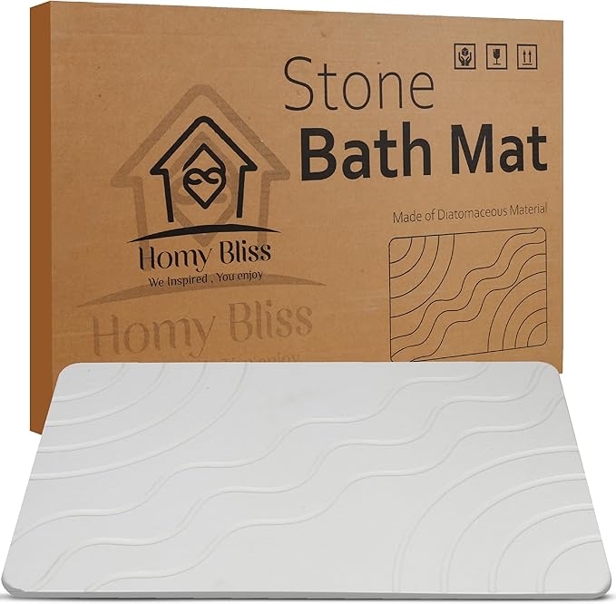 Stone Bath Mat – Quick Drying Diatomaceous Earth Bath Mat, Super Absorbent by Unknown