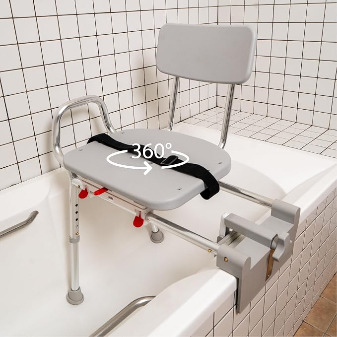 Eagle Health Supplies Tub-Mount Sliding Shower Chair Tub Transfer Bench - Image 3