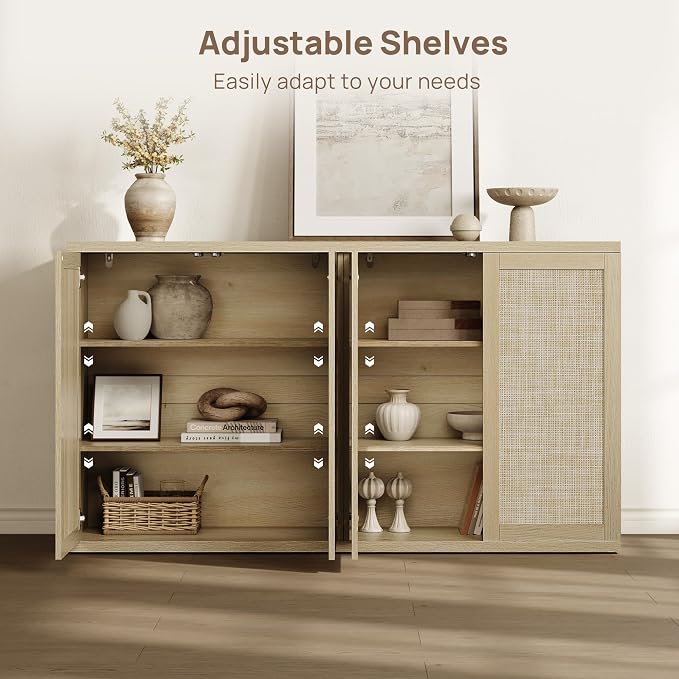 SICOTAS Rattan Sideboard Storage Cabinet - Image 5