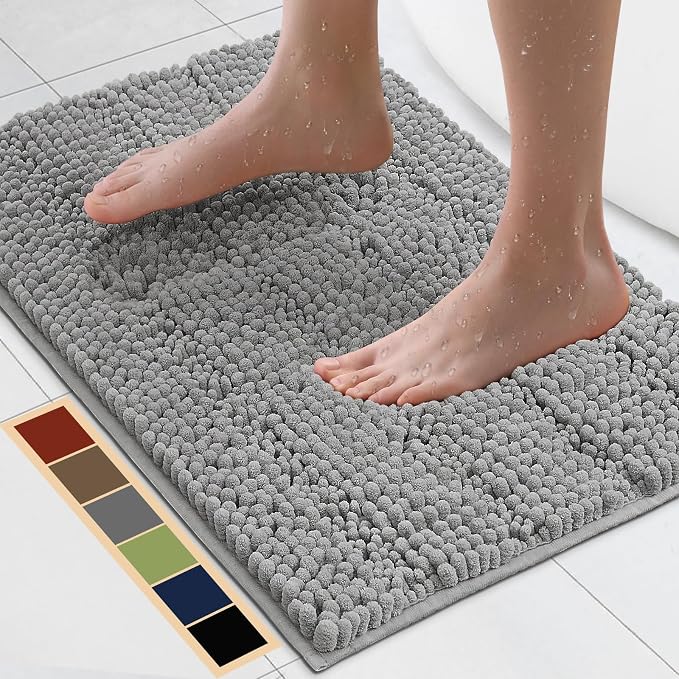 Bcoimo 24"×17" Chenille Bath Mat – Non-Slip by Bcoimo