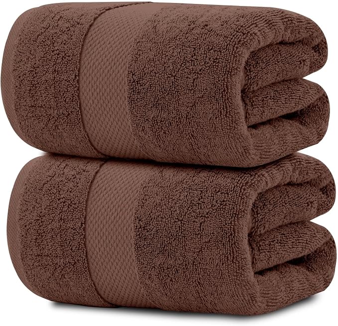 White Classic Luxury Soft Brown Bath Sheet Towels by WhiteClassic