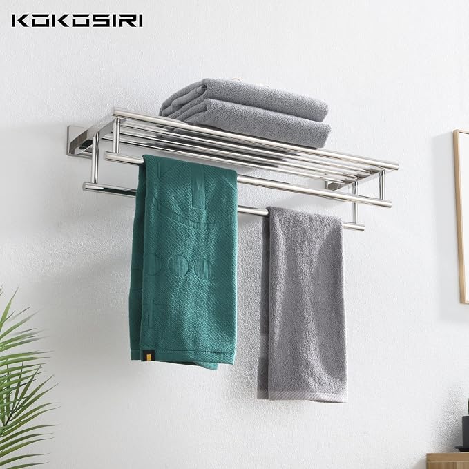 KOKOSIRI Bath Towel Rail Bathroom Towel Rack Towel Holder 24 Inch Towel Shelf - Image 3