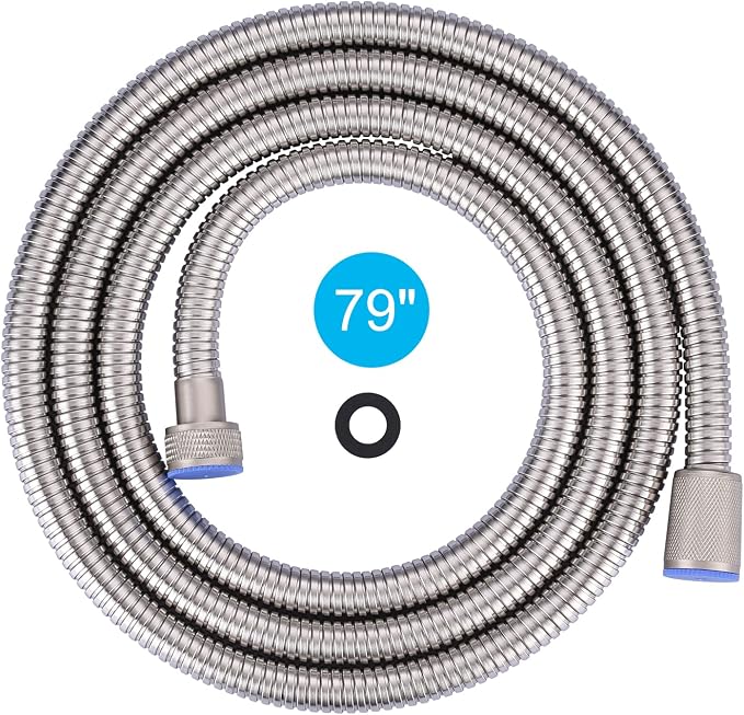 Aleasha Brushed Nickel Finished Shower Hose, 79 Inch SUS 304 Stainless Steel by ALEASHA
