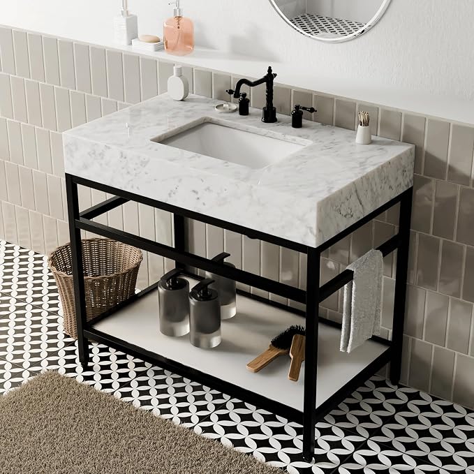 GESIPOR Bathroom Carrara Marble Vanity by Gesipor