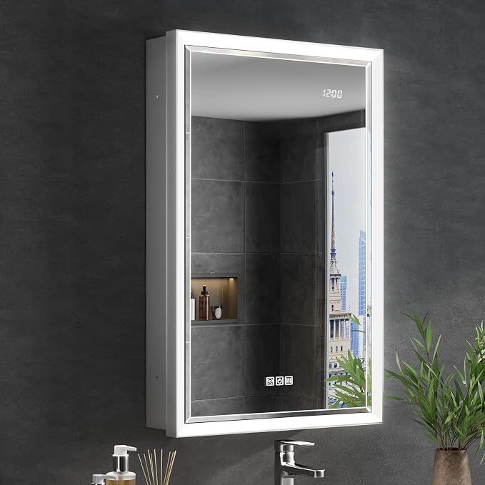 20x32 Lighted Medicine Cabinet by QUEENFUN
