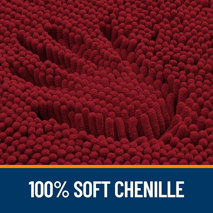 OLANLY Bathroom Rugs 59x24, Extra Soft Absorbent Chenille Bath Rugs, Rubber - Image 3