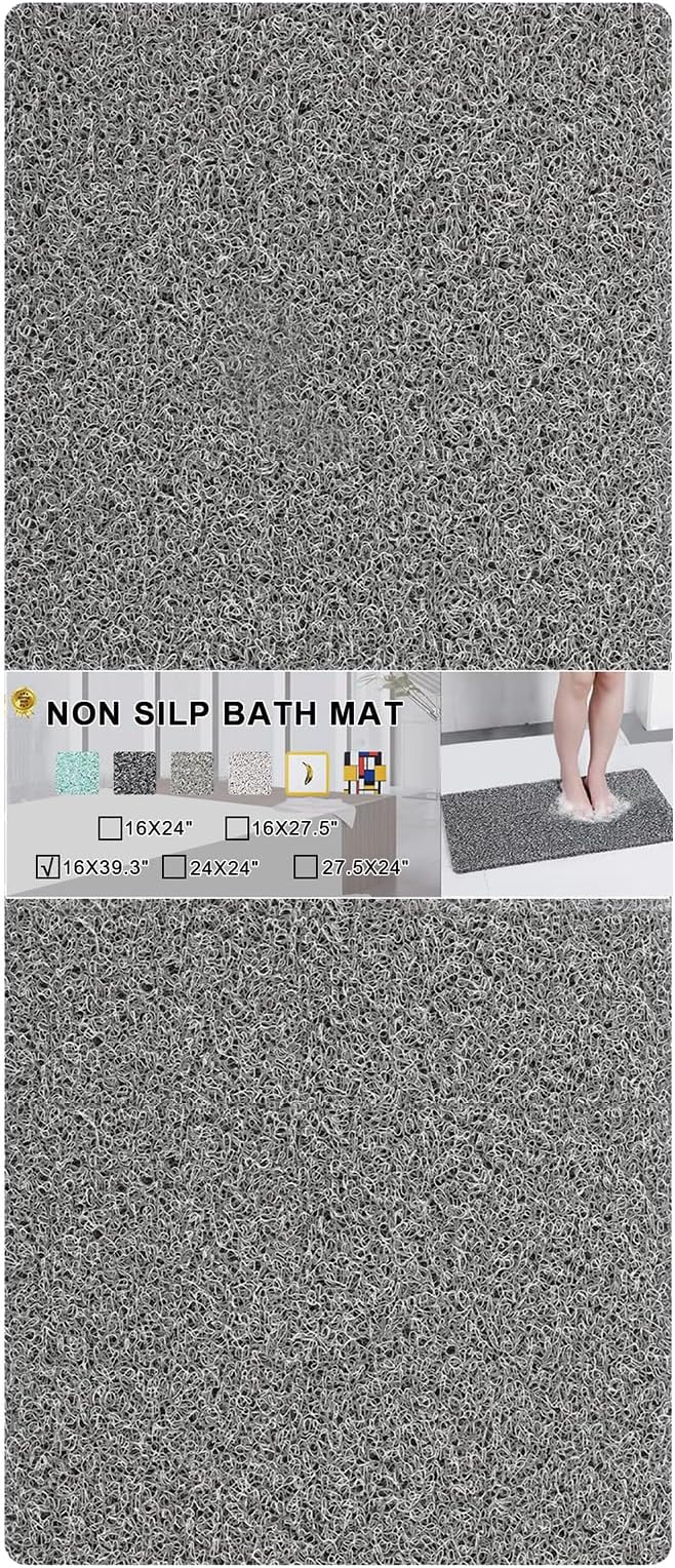 Nonslip Bathtub Mat, Anti Slip Bath Mat 0.6" Extra Thick, Quick Dry Bath Tub by Rzoysia