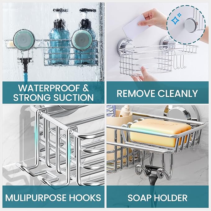 TAILI Shower Caddy Suction Cup 2 Pack - Image 5