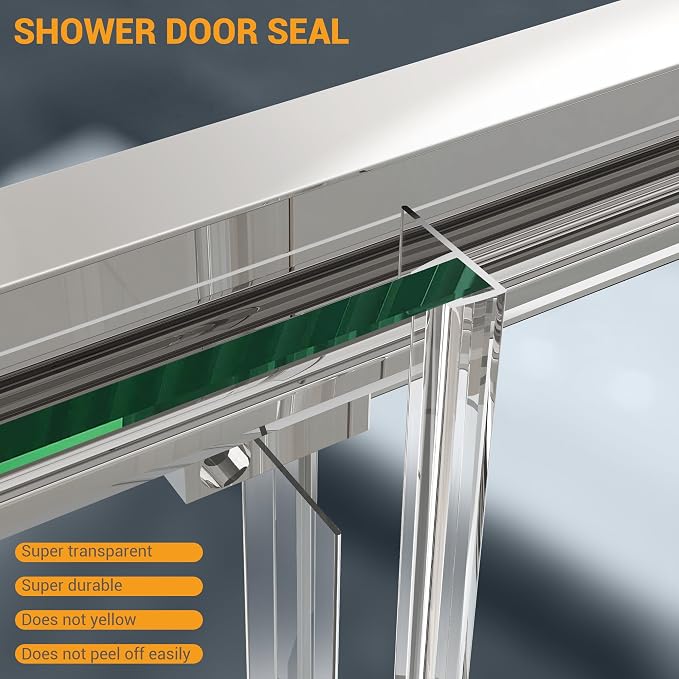 Bathroom Shower Glass Door 57.4"-59" W×76" H, Single Sliding Shower Door - Image 3