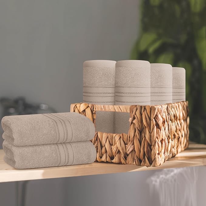 BOUTIQUO Ultra Soft Cotton Washcloths, Contains 12 Piece Face Cloths 12x12 inch - Image 3