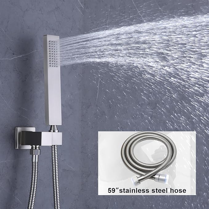Shower System Brushed Nickel Shower Faucet Set, Digital Tempreature Display - Image 6