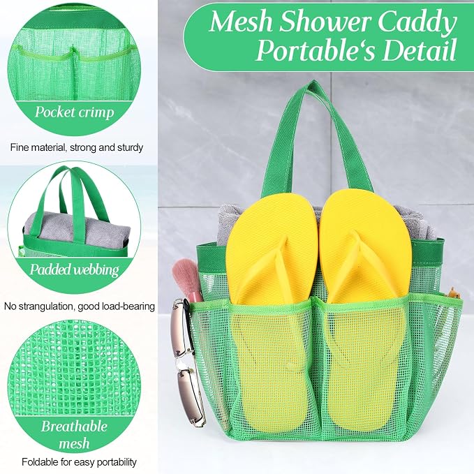 8 Packs Mesh Shower Caddy Portable Large Shower Caddy Dorm - Image 3