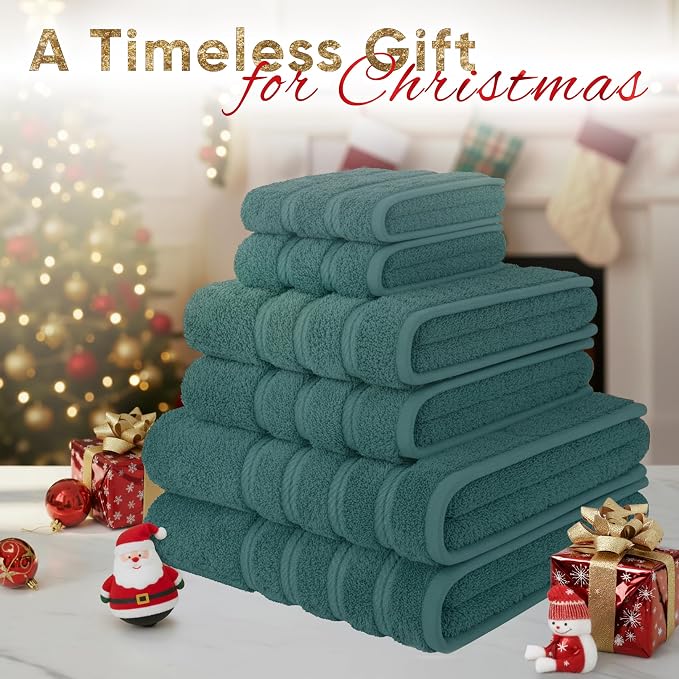 American Soft Linen Luxury 6 Piece Towel Set, 2 Bath Towels 2 Hand Towel 2 - Image 2