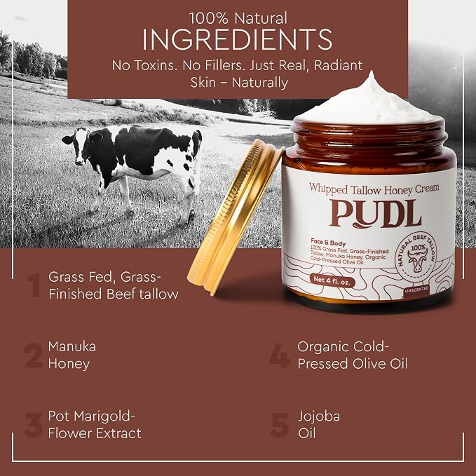 PUDL Grass Fed Beef Tallow for Skin Care - Image 4