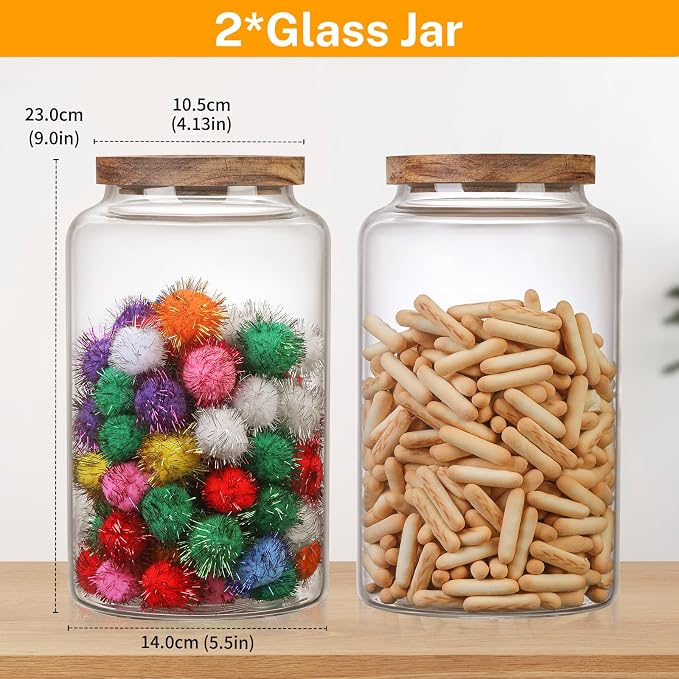 Glass Storage Jar with Lids Thicken Glass Coffee Canister Borosilicate Glass - Image 2