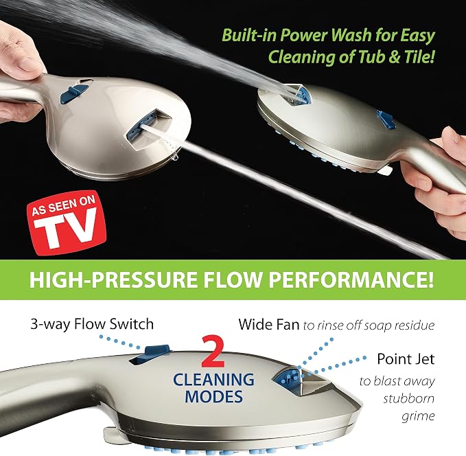 Hotel Spa AquaCare As-Seen-On-TV High Pressure 48-setting Rain & Handheld 3-way - Image 9
