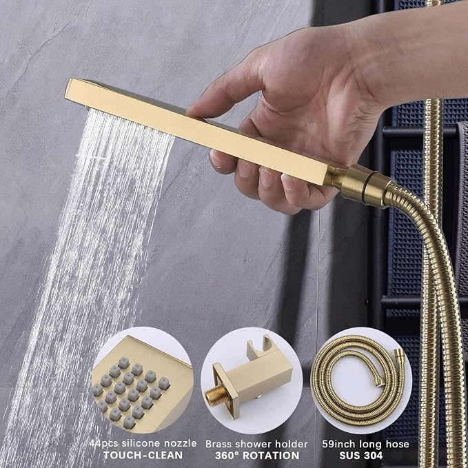 Digital Shower System Brushed Gold Shower Faucet Set - Image 3