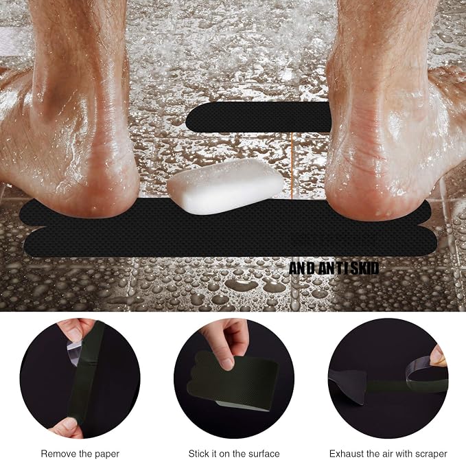Anti Slip Shower Stickers, Safety Bathtub Strips Adhesive Decals - Image 4