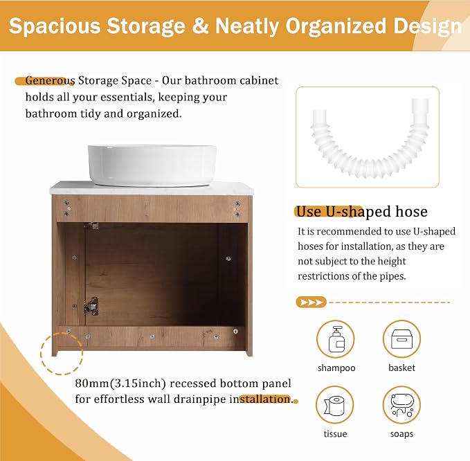 Malwee 24" Floating Bathroom Vanity - Image 6