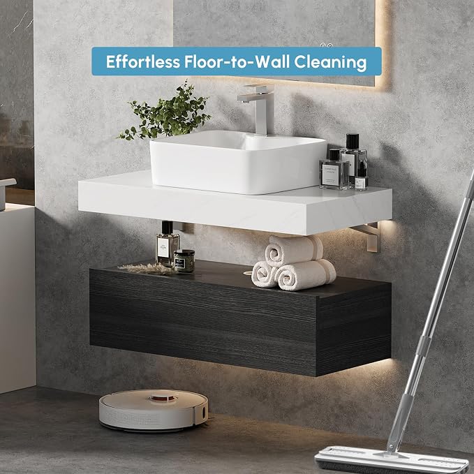 35" Floating Bathroom Vanity, Wall-Mounted Storage Cabinet Single Piece Set - Image 6