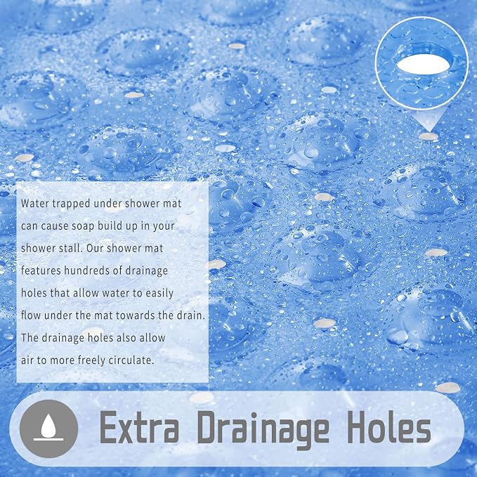 Yimobra Shower Stall Mat Non Slip, 21x21 Inch, Soft Square Bath Mat - Image 4