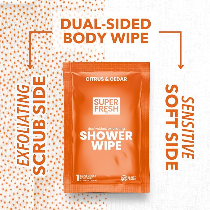 Super Fresh Shower Wipes Large Citrus Body Wipes - Image 4