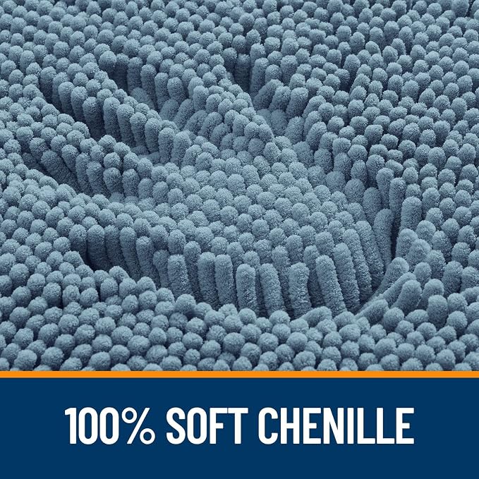 OLANLY Bathroom Rugs Sets 2 Piece, Soft Absorbent Chenille Bath Mats and - Image 2
