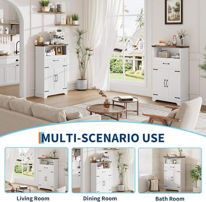 GarveeHome Farmhouse White Storage Cabinet - Image 6