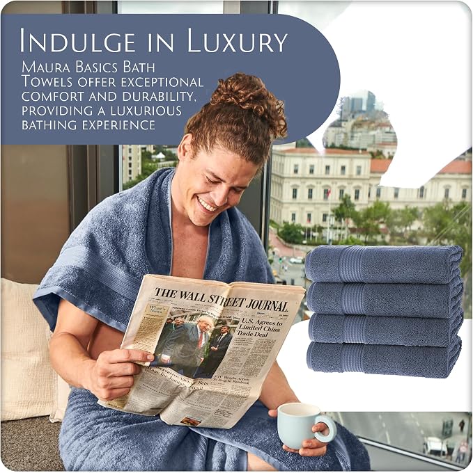 MAURA Basics Performance Bath Towels 100% Turkish Cotton - Image 5