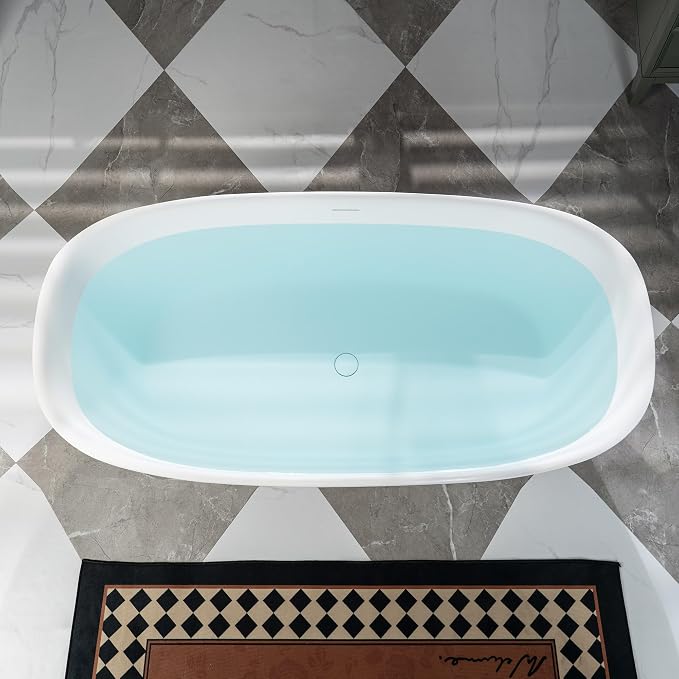 WOODBRIDGE 67" L x 32-5/8" W Luxury Contemporary Solid Surface Stone Resin - Image 16