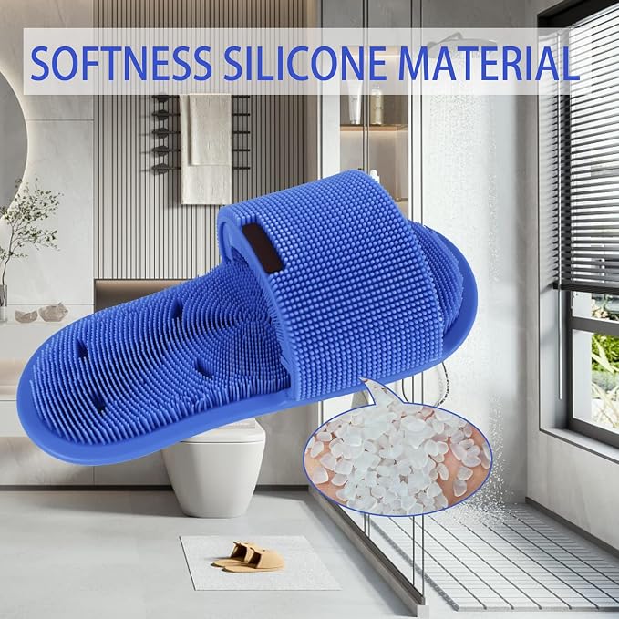 Shower Foot Scrubber with Non-Slip Suction Cups, Silicone Bristle Shower Foot - Image 2