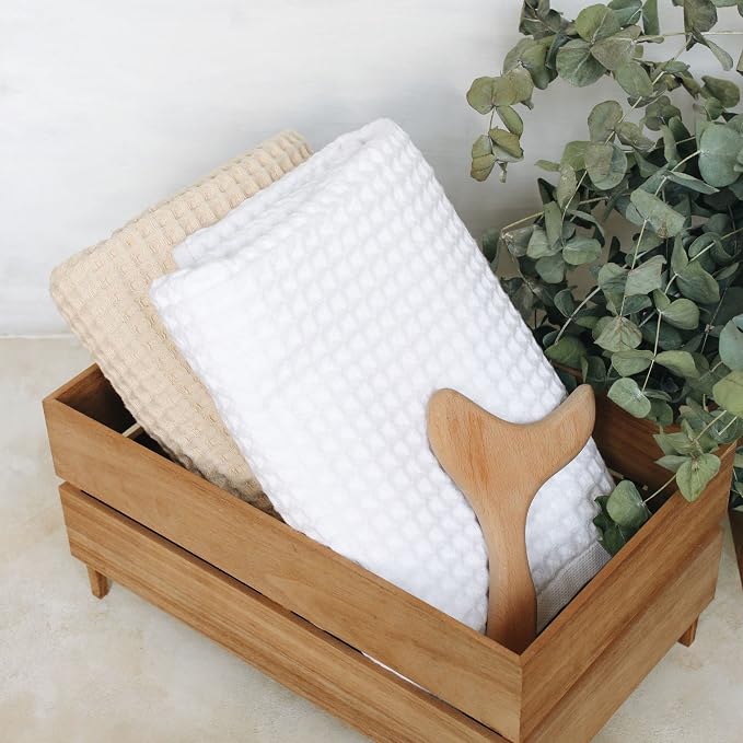 sea me at home Waffle Hand Towel – 100% Turkish Cotton, Soft and Absorbent - Image 3