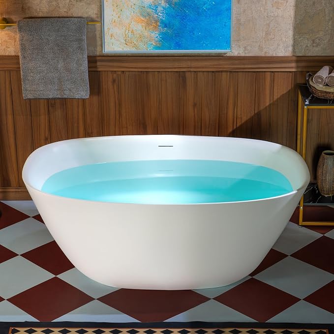 WOODBRIDGE 55 in. x 31.5 in. Stone Resin Luxury Contemporary Solid Surface by WOODBRIDGE