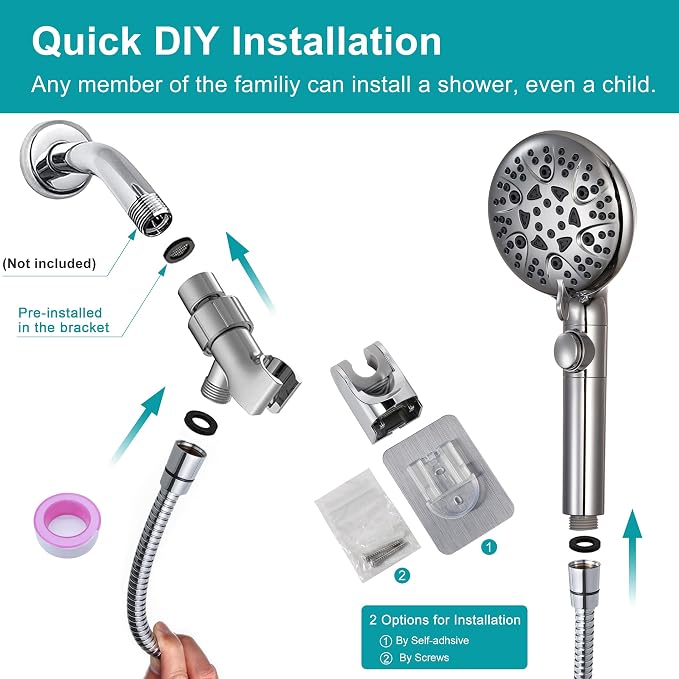 Handheld Shower Head with On Off Switch 8-Mode High Pressure Showerhead with 79 - Image 6