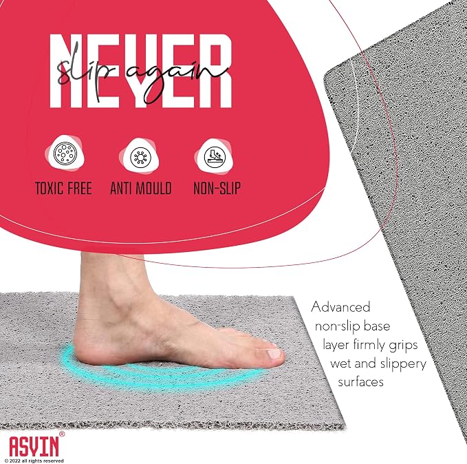 Asvin Soft Textured Bath, Tub Mat, 24x16 Inch Rectangular, Phthalate Free - Image 4