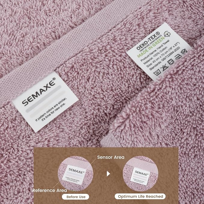 SEMAXE Purplish Red Bathroom Towel, 100% Cotton Bath Towel - Image 4