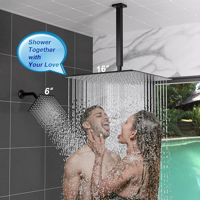 Enga Thermostatic Dual Rain Shower System, Shower Faucet Set - Image 3