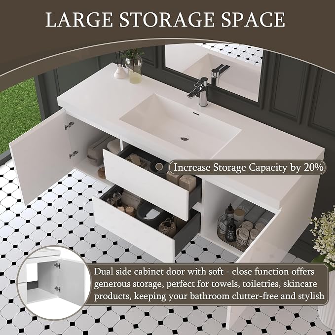 60 Inch Floating Bathroom Vanity - Image 3