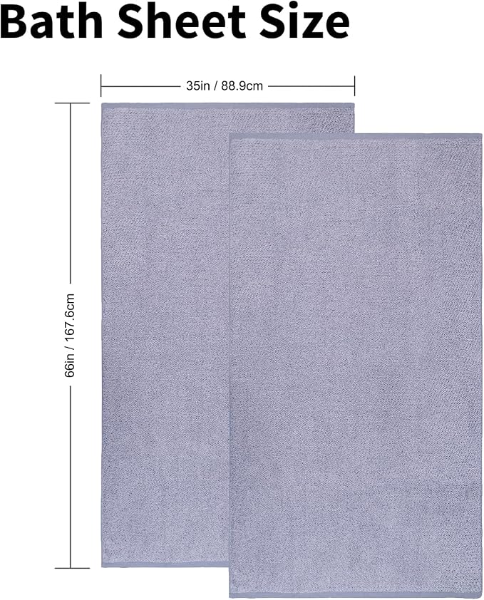 Everplush Oversized Bath Towel Sheet– 2Pieces, Super Soft & Highly Absorbent - Image 2