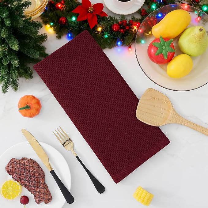 Homaxy 100% Cotton Waffle Weave Kitchen Dish Towels, Ultra Soft Absorbent Quick - Image 7